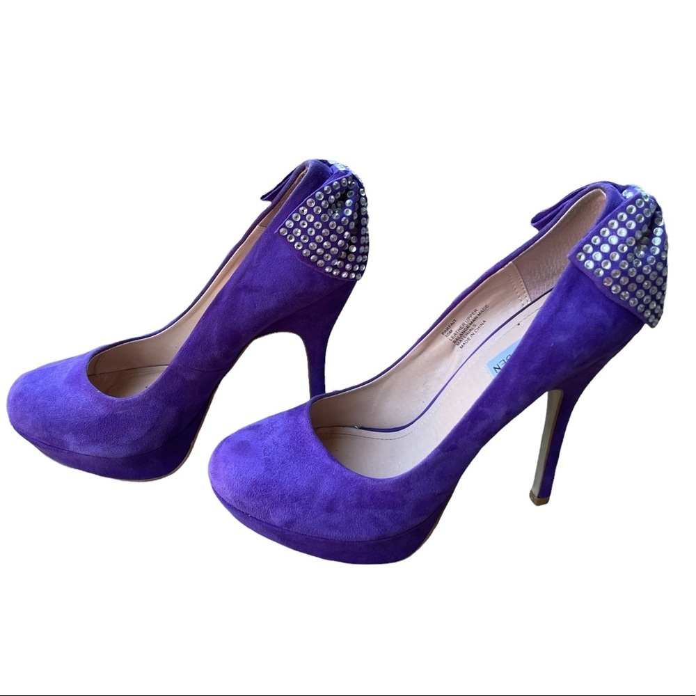 Steven‎ Madden Purple Leather Upper High Heels With a Bow Size: 10